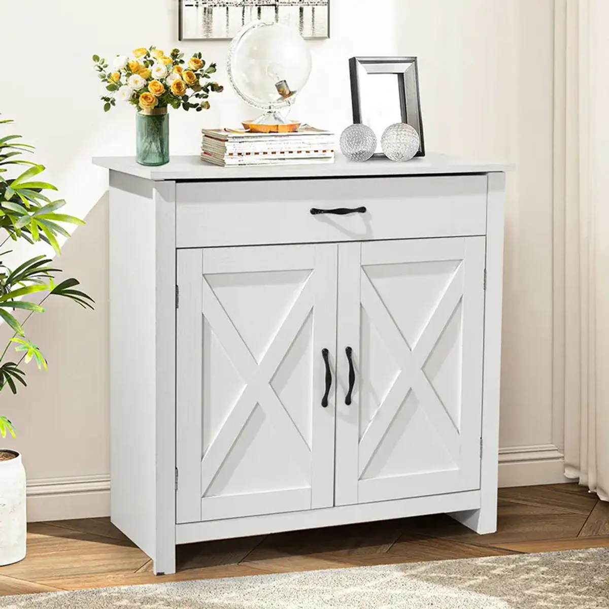 HOMIMAD - MUEBLE ARRIMO BLANCO ENTRADA COMEDOR O LIVING VINTAGE