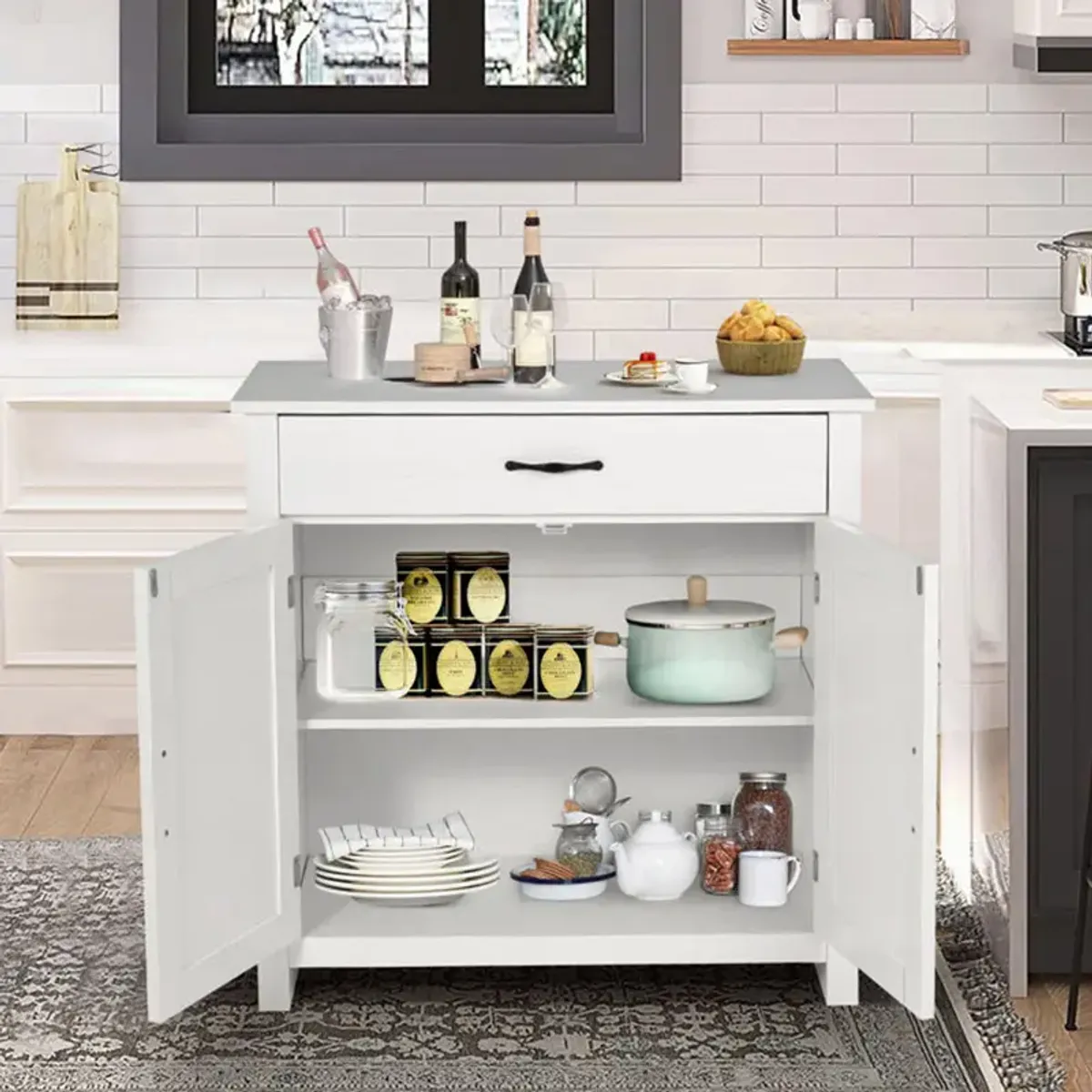 HOMIMAD - MUEBLE ARRIMO BLANCO ENTRADA COMEDOR O LIVING VINTAGE