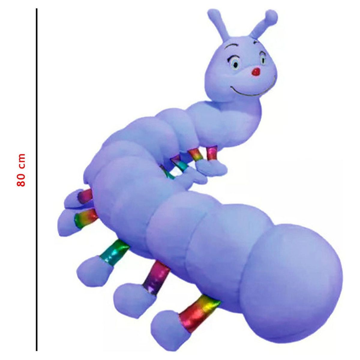 GENERICO - Cuncuna Gusano Peluche Acolchado Suave - 80cm - Lila