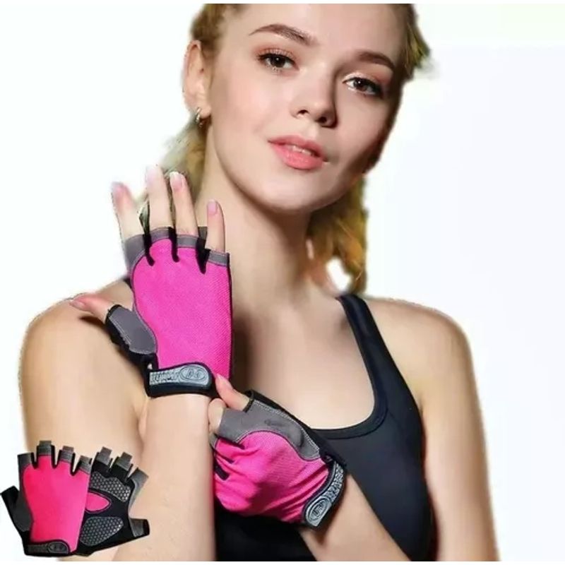 GENERICO - Guantes Bicicleta Rosados Para Chicas color rosa