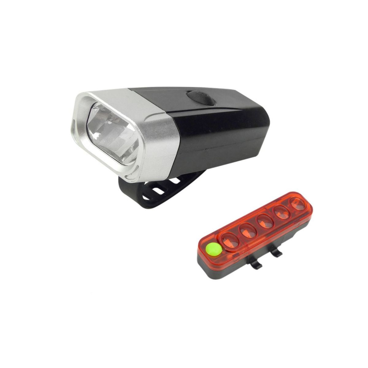 GENERICO - Set Luces Delantera Trasera 5 LED Recargable Bicicleta