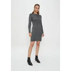 ASH - Vestido Tejido De Rib Lurex Negro