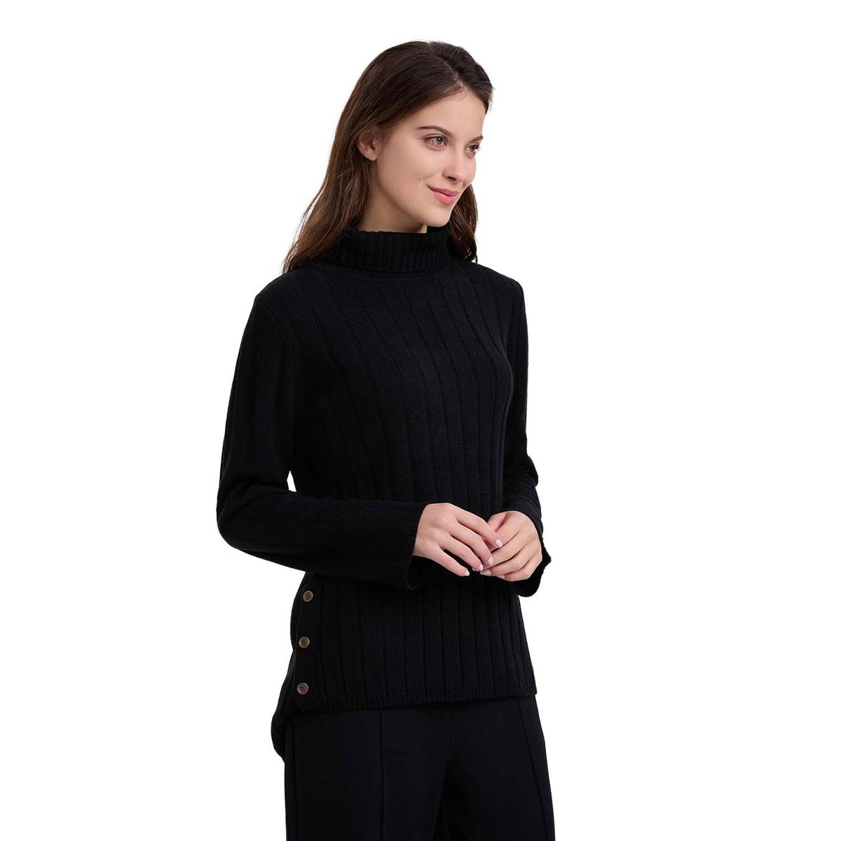 FASHION'S PARK - Sweater Mujer Botones Negro Fashion's Park