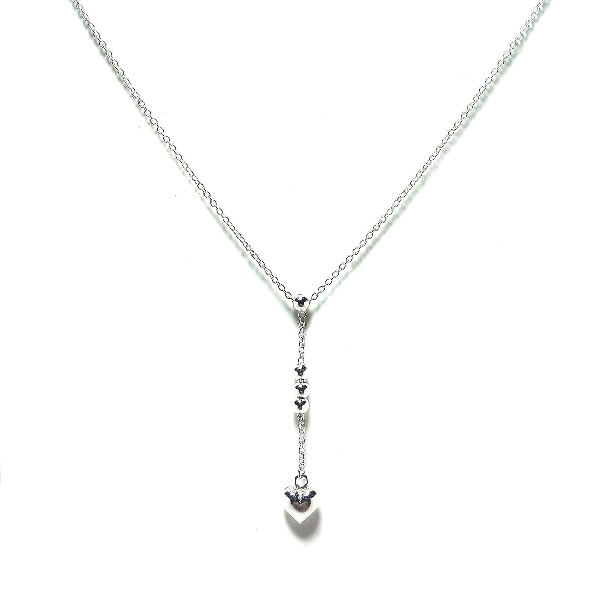 COGGIOLA - Collar Corazón 4 Pelotitas Plata Fina 925 43cm