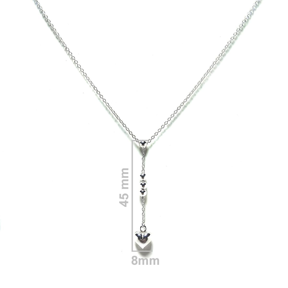 COGGIOLA - Collar Corazón 4 Pelotitas Plata Fina 925 43cm