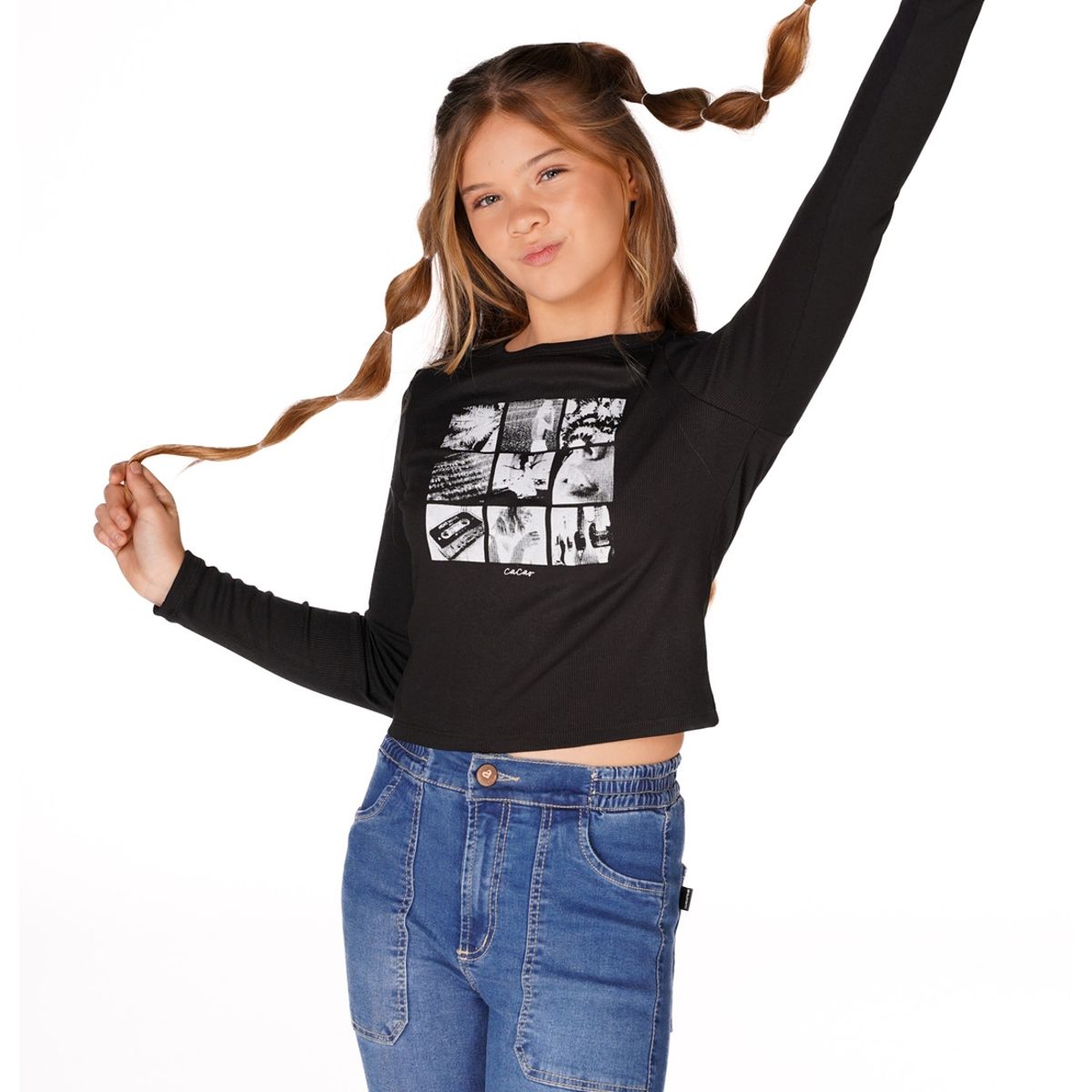 CACAO - POLERA JAN REGULAR PRINT CACAO