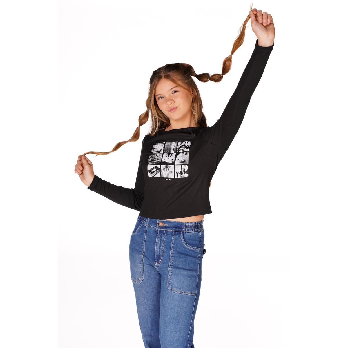 CACAO - POLERA JAN REGULAR PRINT CACAO