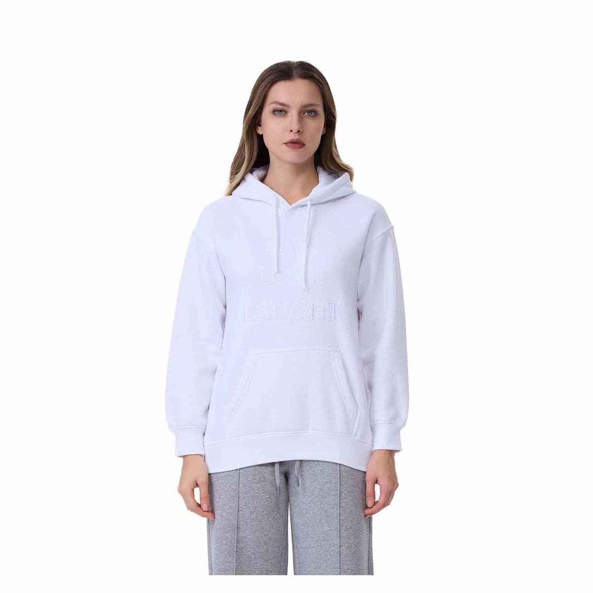 FASHION'S PARK - Polerón Mujer Estampado Blanco Fashion's Park