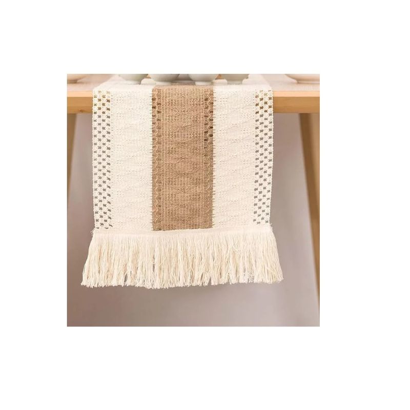 GENERICO - Camino De Mesa Algodon Yute Etnico Mantel De Centro 180x30cm