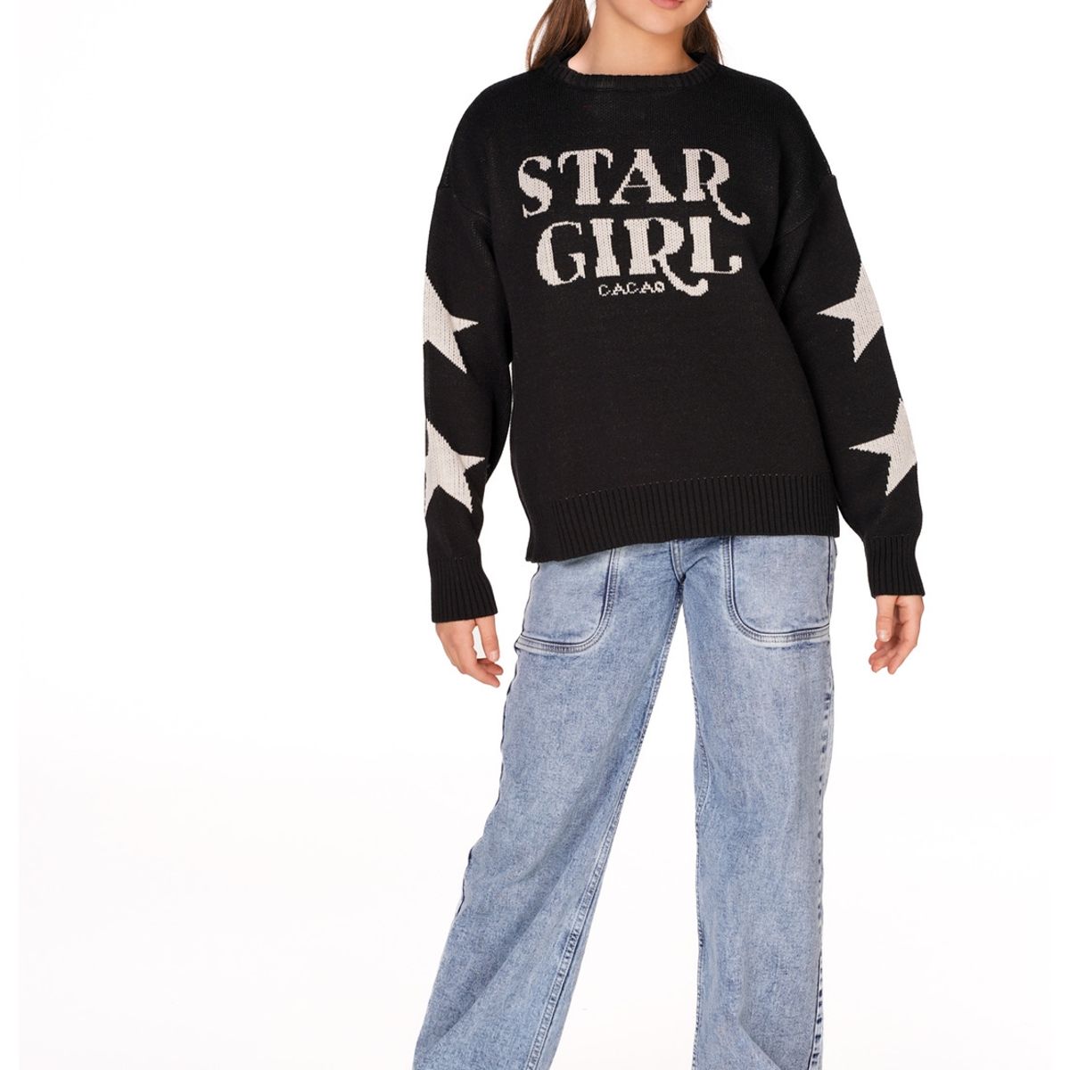 CACAO - SWEATER STAR REGULAR TEJIDO CACAO