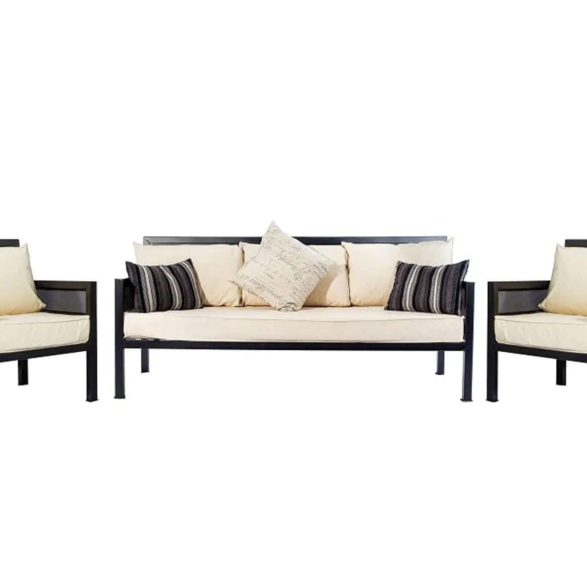 MUEBLES Y TERRAZAS - Juego de living de terraza metálico media malla