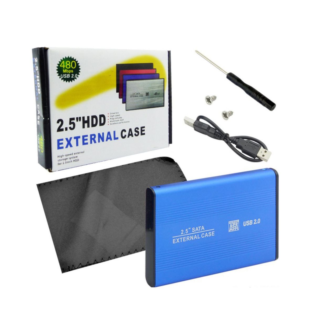 GENERICO - Caja Protector Disco Duro Externo 2.5 Convierte Sata A USB 2.0