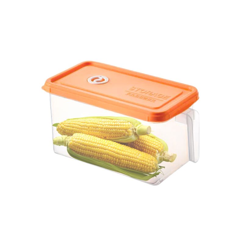 SANTU HOME & DECO - Tupper Taper Contenedor con Tapa Para Alimentos Plástico 3 L Naranja