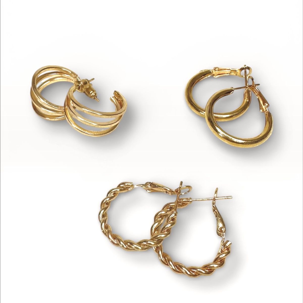 GENERICO - Pack de aros dorados elegantes Rose Marie