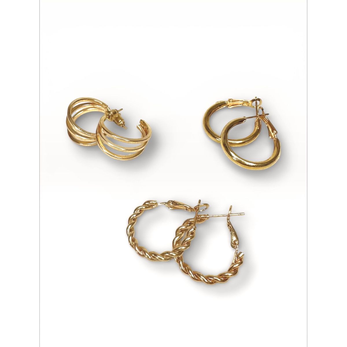 GENERICO - Pack de aros dorados elegantes Rose Marie