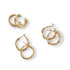 GENERICO - Pack de aros dorados elegantes Rose Marie