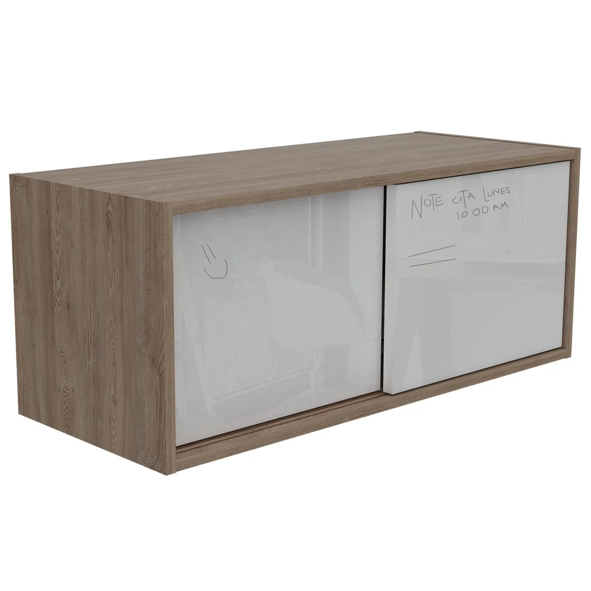 FMFURNITURE - Gabinete Blanco / Café Claro 33x81x33 cm