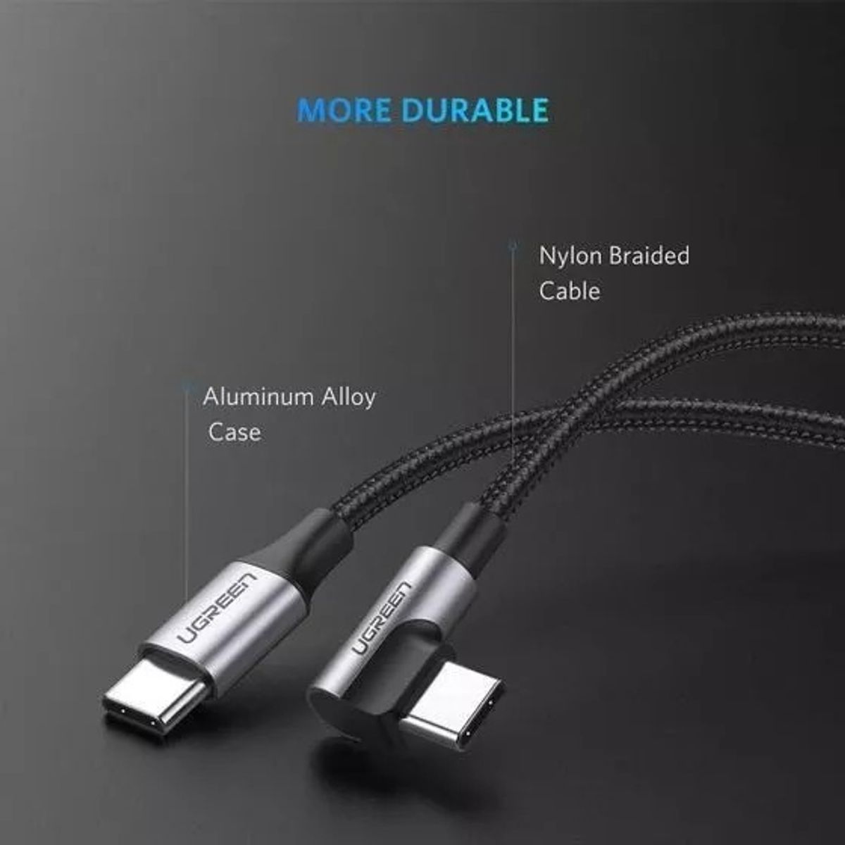 UGREEN - Cable Usb C A Usb C Carga Rápida De 60w 90° 2 Metros Ugreen