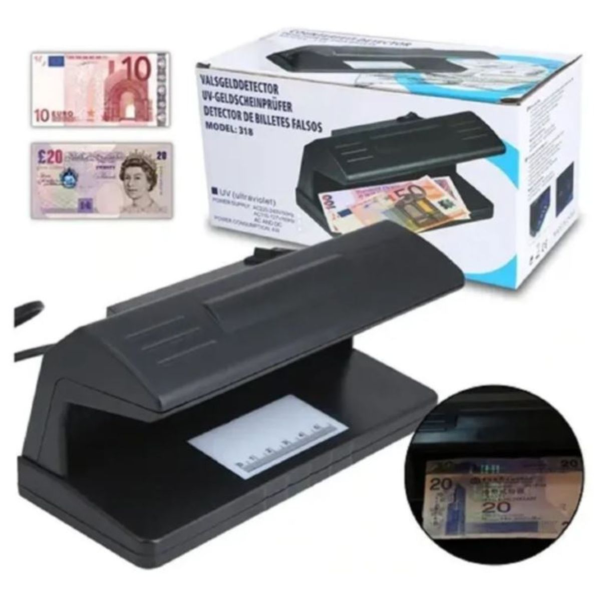 GENERICO - Maquina Detector De Billetes Falsos