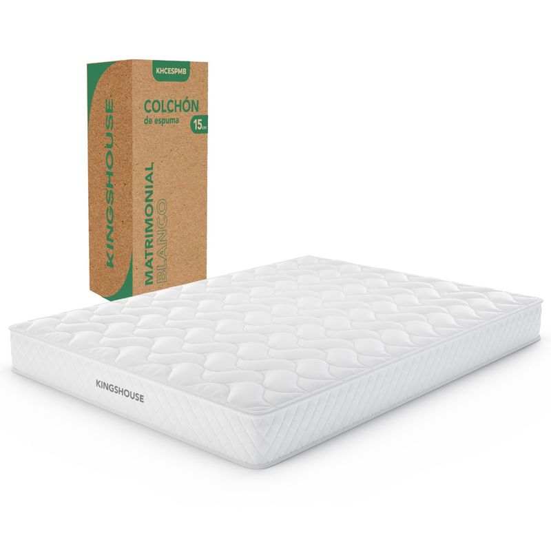 LUMAX - Colchon 2 Plazas Espuma Kingshouse Antiácaros Hipoalergénico