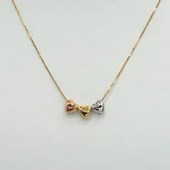 ELLA JOYAS - Collar Tres Corazones Pulido Oro 18k