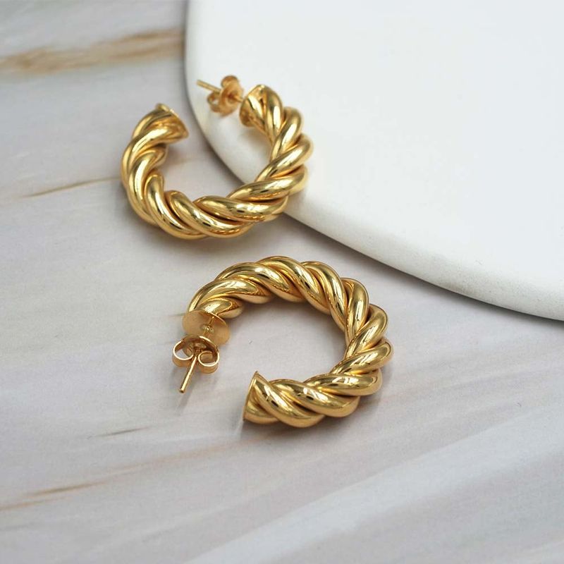 ELLA JOYAS - Aro Argolla Olivia Oro 18k - 28mm
