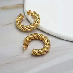 ELLA JOYAS - Aro Argolla Olivia Oro 18k - 28mm