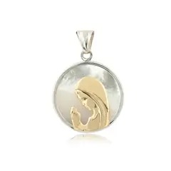ELLA JOYAS - Medalla Virgen Niña Dublee Nácar 20mm