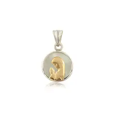 ELLA JOYAS - Medalla Virgen Niña Nácar 12mm Duble