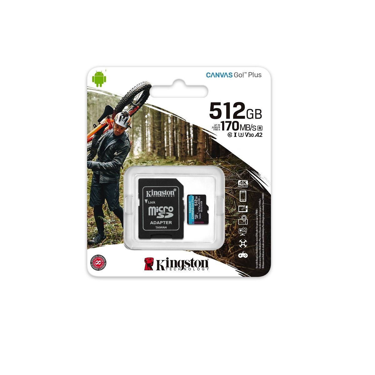 KINGSTON - Tarjeta MicroSD Kingston Canvas Go Plus 512GB Adaptador SD