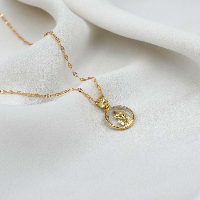 ELLA JOYAS - Conjunto Virgen Niña 12mm Oro Cristal