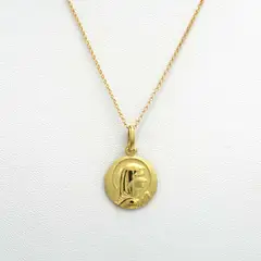 ELLA JOYAS - Conjunto Medalla Virgen Niña Oro 18k - Cadena 50cm