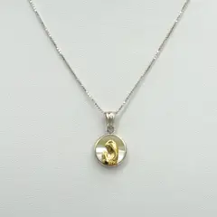 ELLA JOYAS - Conjunto Virgen Niña Plata Nacar Dublee