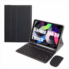 SHARGE - Teclado y Ratón Bluetooth para iPad Galaxy Tab S9 11in Negro Español
