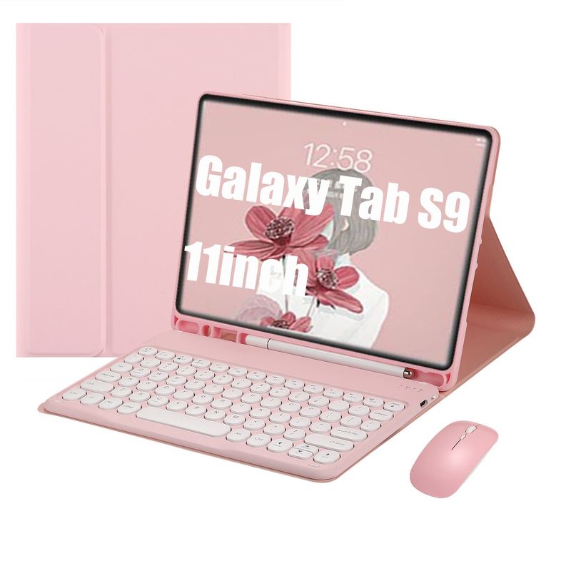 SHARGE - Teclado y Ratón Bluetooth para Galaxy Tab S9 11in Rosa Español