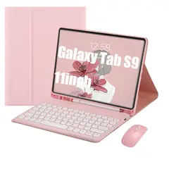 SHARGE - Teclado y Ratón Bluetooth para Galaxy Tab S9 11in Rosa Español