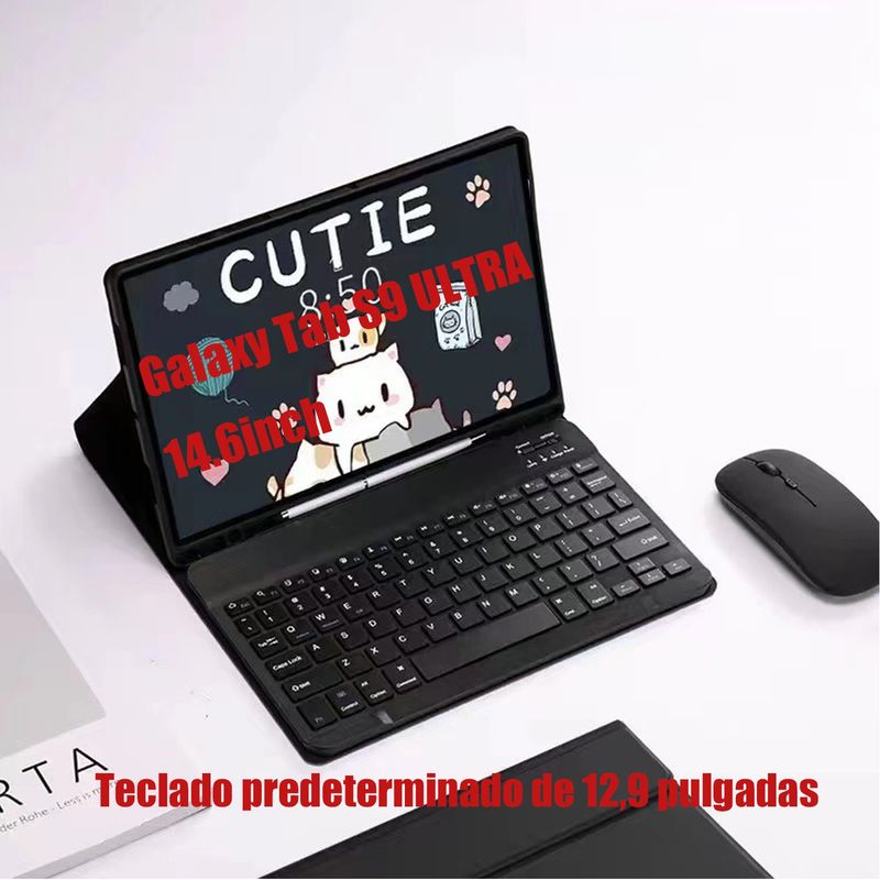 SHARGE - Teclado y Ratón Bluetooth para Galaxy Tab S9 Ultra 14.6in Negro ñ