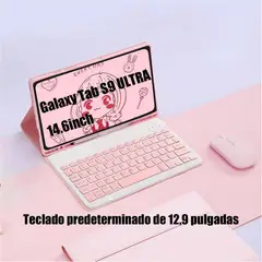 SHARGE - Teclado y Ratón Bluetooth para Galaxy Tab S9 Ultra 14.6in Rosa ñ.