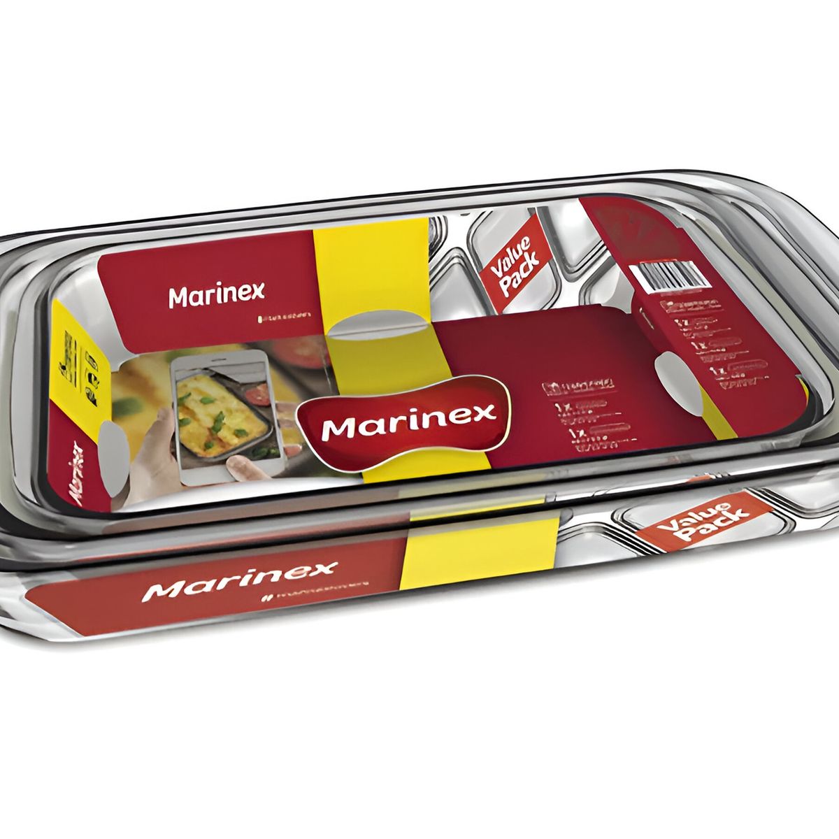 MARINEX - Set 3 Asaderas Rectangulares Marca Marinex Aptas Para Horno