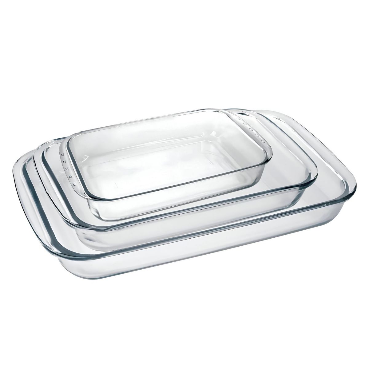 MARINEX - Set 3 Asaderas Rectangulares Marca Marinex Aptas Para Horno