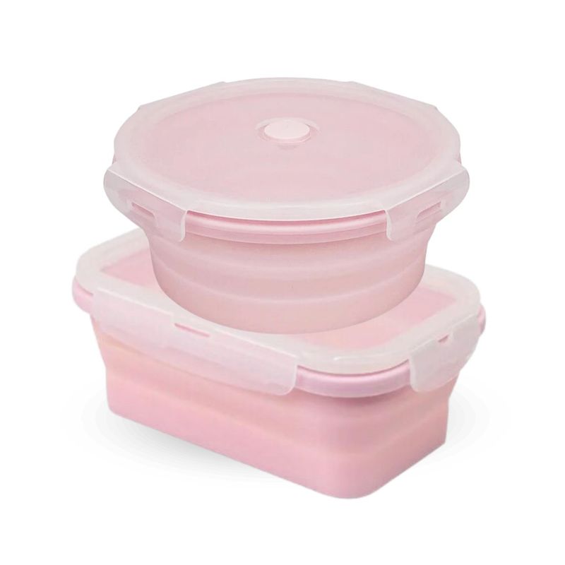 SANTU HOME & DECO - Contenedor Hermético Plegable 800 ml Set 2 Un