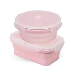 SANTU HOME & DECO - Contenedor Hermético Plegable 800 ml Set 2 Un