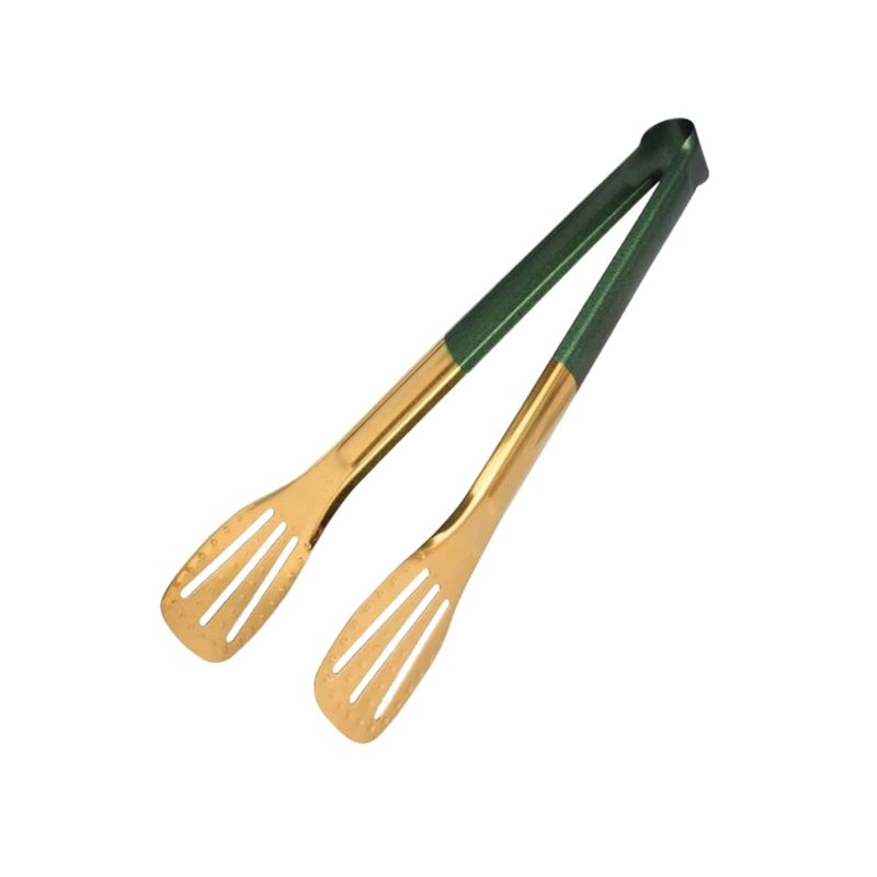 SANTU HOME & DECO - Pinzas Tenaza Cocina Asado Acero Inoxidable 28 cm Verde