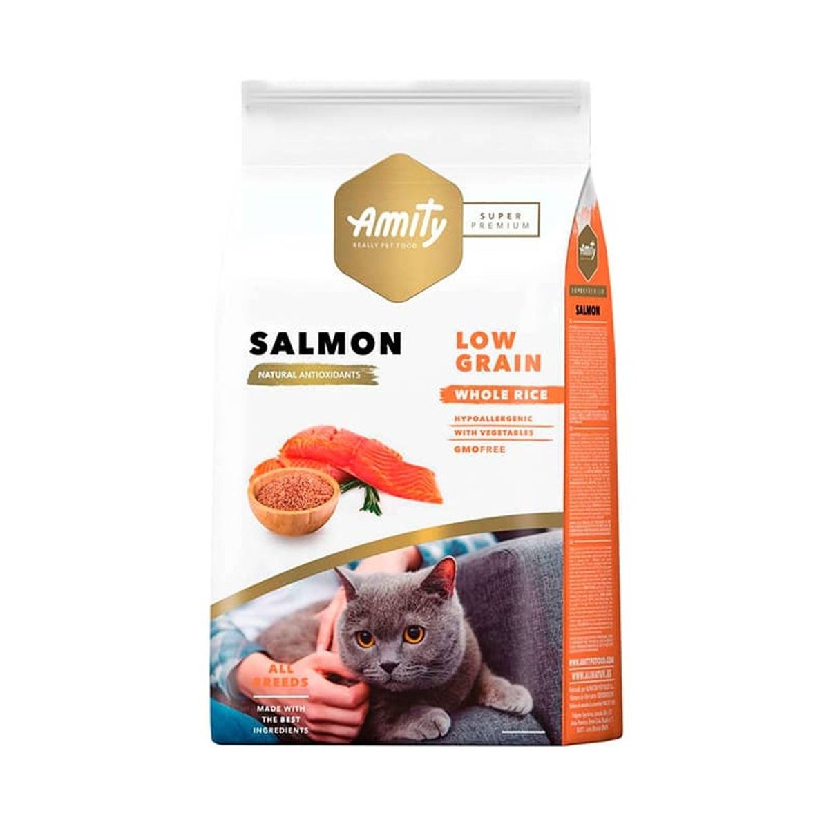 BRAVERY - Amity Super Premium Low Grain Salmon Adult Cat, bolsa 7 kg.