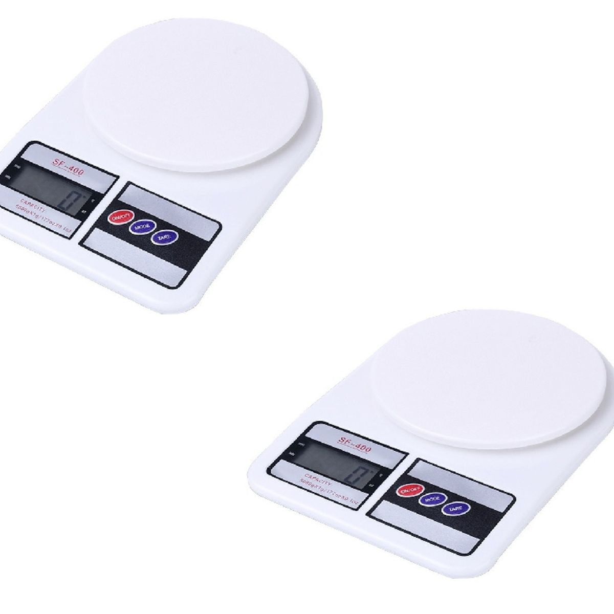 GENERICO - Pack X2 Balanza Pesa Digital Para Cocina Comercio 0 A 10kg Blanca