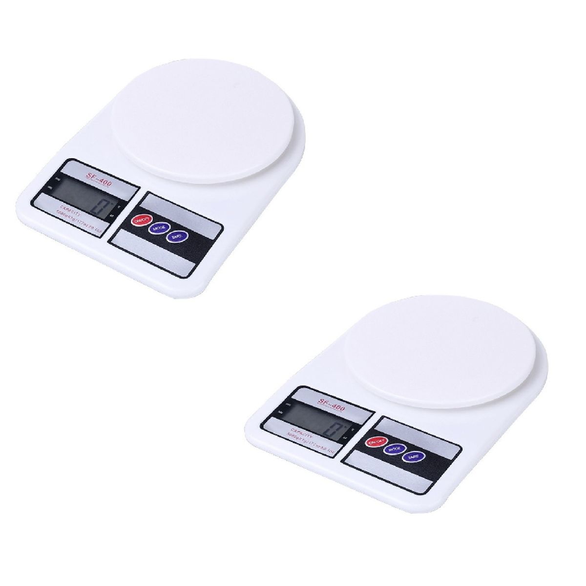 GENERICO - Pack X2 Balanza Pesa Digital Para Cocina Comercio 0 A 10kg Blanca