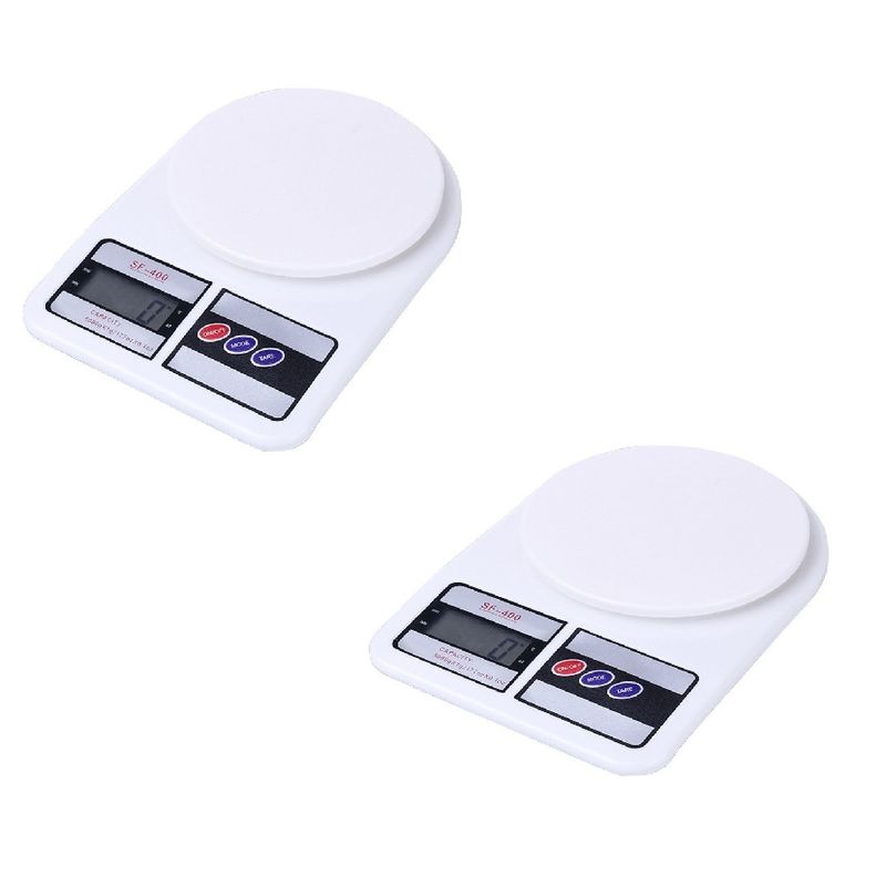 GENERICO - Pack X2 Balanza Pesa Digital Para Cocina Comercio 0 A 10kg Blanca