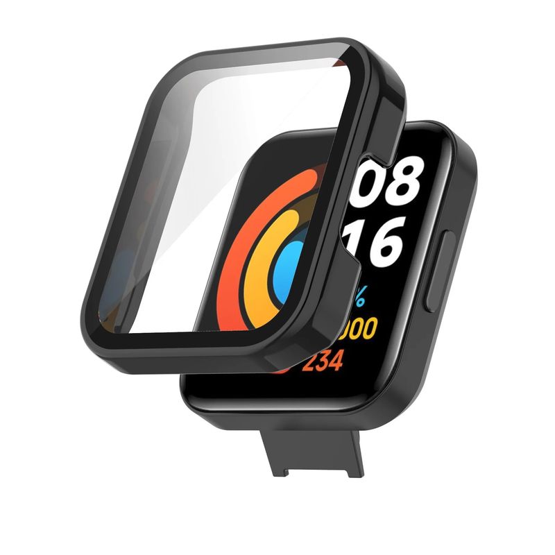 GENERICO - Protector Con Vidrio Para Xiaomi Redmi Watch 2 Lite / Negro