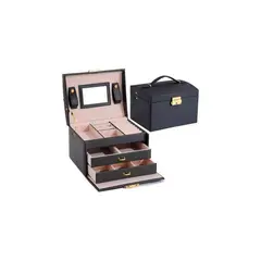 GENERICO - Joyero Caja De Joya Con Espejo Tipo Maleta Organizador Joyas