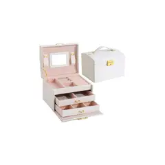 GENERICO - Joyero Caja De Joya Con Espejo Tipo Maleta Organizador Joyas